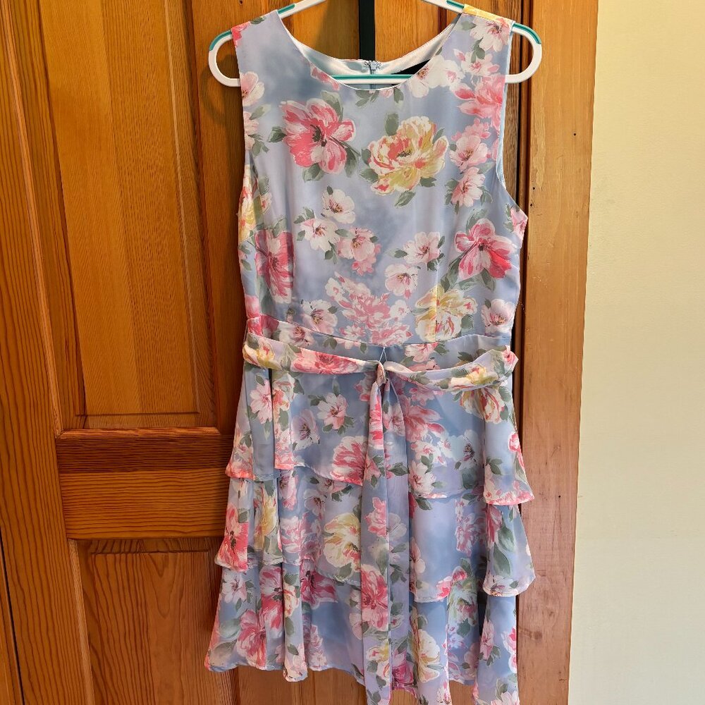 Chetta B Spring Floral Sleeveless Dress, Size: 14P   NWT